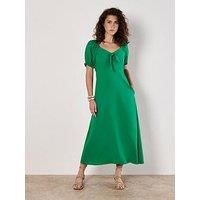 Apricot Tie Detail Milkmaid Midaxi Dress