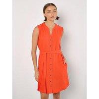 Apricot Tetra Grandad Button Thru Dress
