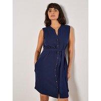 Apricot Tetra Grandad Button Thru Dress