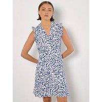 Apricot Button Through Frill Slv Dress