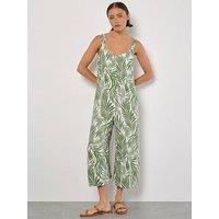 Apricot Print Wide Leg Jumpsuit
