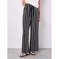 Apricot Full Length Stripe Linen Mix Trouser