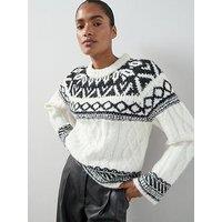 The Very Collection Crew Neck Fairisle Jumper With Wool - Mono