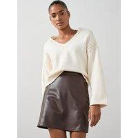 The Very Collection V Neck Open Stitch Knitted Jumper - Cream