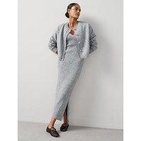 The Very Collection Timeless Yarn 2 In 1 Cardigan Overlay Dress - Grey