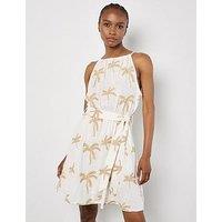Apricot Embroidered Palm H/Neck Midi