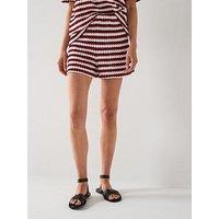 V By Very Textured Stripe Shorts Co-Ord - Print