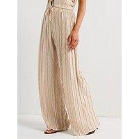V By Very Textured Wide Leg Trouser Co-Ord - Nude