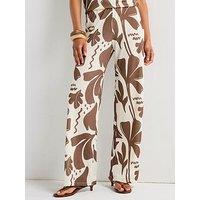 V By Very Wide Leg Trouser Co-Ord - Print