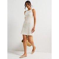 V By Very Crochet Flower Mini Dress - Cream