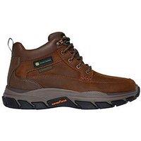 Skechers Respected John Deere Waterproof Mid Top Leather Lace Up Boots- Brown