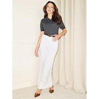 Michelle Keegan Beaded Maxi Skirt - White