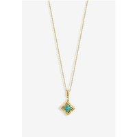 Inicio Gold Plated Aquamarine Clover Pendant - Gift Pouch