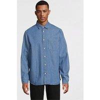 Selected Homme Regular Fit Long Sleeve Denim Shirt - Blue