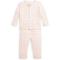 Polo Ralph Lauren Baby Girls Cable Sweater Set - Pink