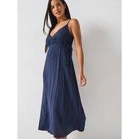 Only Billy Sleeveless String Midi Dress - Navy