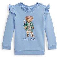 Polo Ralph Lauren Baby Girls Bear Sweatshirt - Light Blue