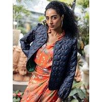 Emily Lovelock Brenda Heart Print Denim Jacket