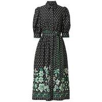 Emily Lovelock Veronica Floral Print Dress - Black