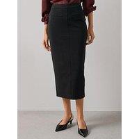 The Very Collection Seamed Ponte Midi Skirt - Black