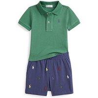 Polo Ralph Lauren Baby Boys Short Sleeve Shirt And Short Set - Green