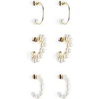 Pieces Letisa 3 Pack Earrings - Bright Gold