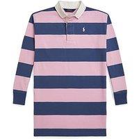 Polo Ralph Lauren Girls Stripe Long Sleeve Rugby Dress - Multi
