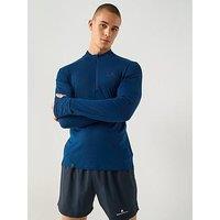 Ronhill Men'S Running Tech Merino 1/2 Zip - Navy