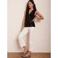 Mint Velvet Cream Capri Trousers - Ivory