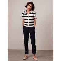 Mint Velvet Cropped Tapered Trousers - Navy