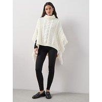 The Very Collection Cable Knit Fringe Trim Wrap - Cream