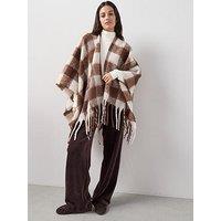 The Very Collection Brushed Check Wrap - Brown