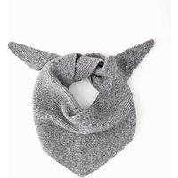 The Very Collection Knitted Ribbed Triangle Scarf With Wool - Grey