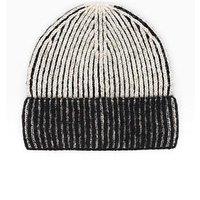 The Very Collection Rib Knit Pleated Beanie - Black