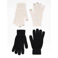 The Very Collection 2 Pack Knitted Touch Screen Gloves - Multi