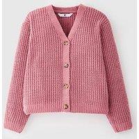 V By Very Girls Chenille Cardigan - Pink