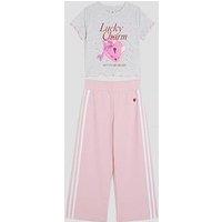 River Island Older Girls Bow Track Pant Set - Grey