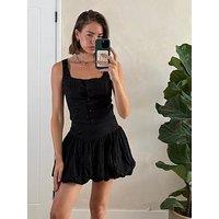 Style Cheat Broderie Button Down Top - Black