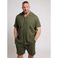 Badrhino Textured Short Sleeve Polo Shirt - Green