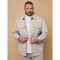 Badrhino Textured Jersey Shacket - Natural