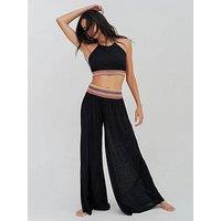 Pitusa Pitusa Halter Top & Wide Leg Pants Set - Black