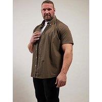 Badrhino Gingham Check Short Sleeve Shirt - Brown
