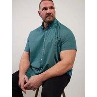 Badrhino Gingham Check Short Sleeve Shirt - Green