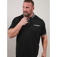 Badrhino Chambray Pocket Polo Shirt - Black