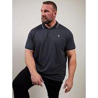 Badrhino Textured Waffle Polo Shirt - Blue