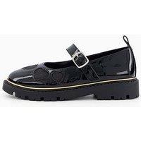The Very Collection Older Girls Heart Mary Jane School Shoes - Black