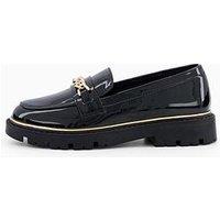 The Very Collection Older Girls Heart Trim Loafer School Shoes - Black