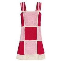 Pitusa Crochet Checkered Lightweight Mini Dress - Pink
