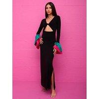 Pitusa Alara Knotted Cutout Beach Dress - Black