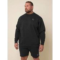 Badrhino Ironrhino Logo Crew Neck Sweatshirt - Black
